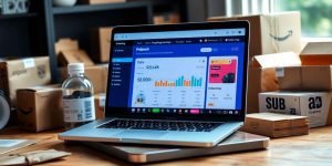 Business owner evaluating sales metrics to choose between dropshipping vs Amazon FBA for their e-commerce strategy.