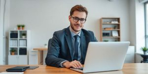 person on laptop handling security of Azinsight