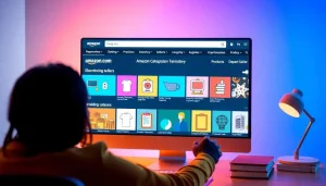 User browsing Amazon departments to find sellers.