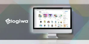Logiwa logo and SKU generation interface on a computer.
