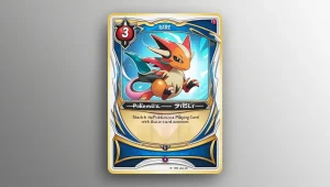 Rare playing card with cartoon monster on the card