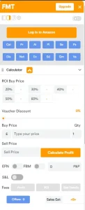 screenshot of FBAmultitool product sourcing tool