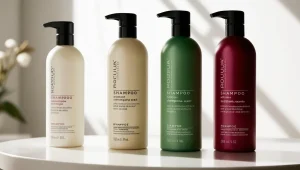 4 variations of shampoo bottles