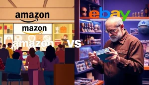Comparison of Amazon and eBay shopping experiences.
