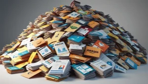 pile of papers on a desk showing all the different repricers