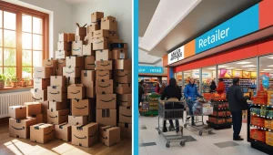 room full of boxes and amazon arbitrage store