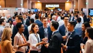 Group of people networking at amazon selling meetup