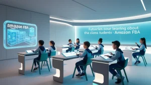 futuristic lessons learning amazon fba in a class room in the future