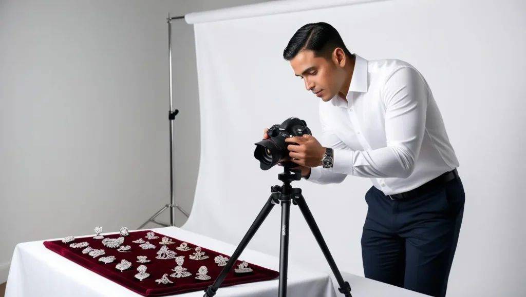 someone taking photos of jewlery