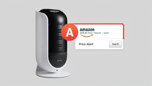 price alert showing a siren on amazon website