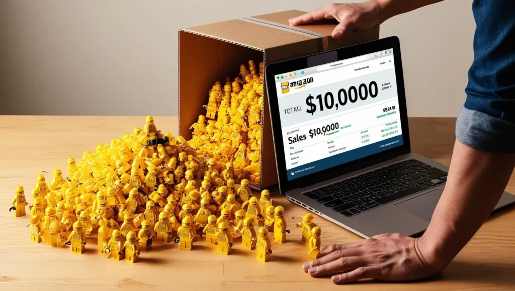 pile of lego figures to sell on amazon