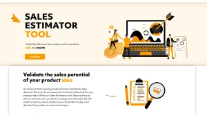 Zonbase landing page showing sales estimator feature