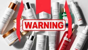 batch of health products with warning overlay ontop