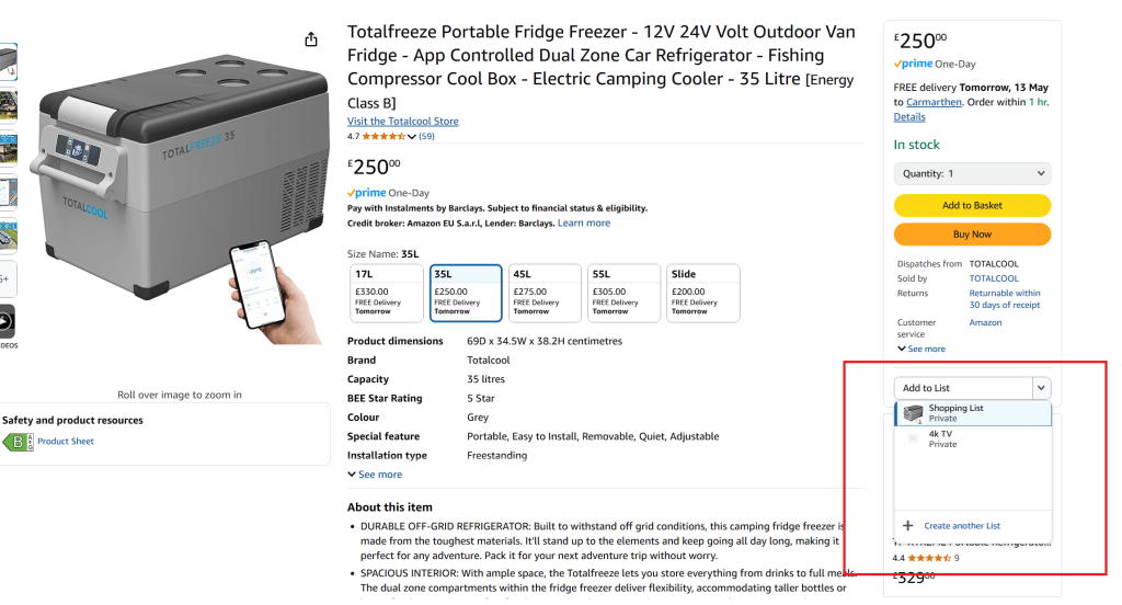 user on laptop adding item to amazon wish list